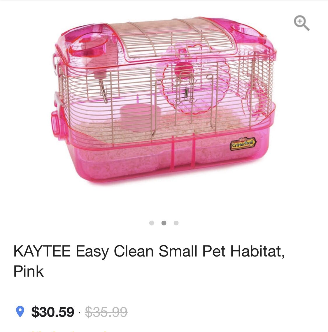 Crittertrail PINK habitat cage hamster gerbil mouse Kaytee Easy Clean Small Pet
