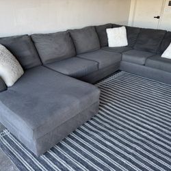 Gray Sectional Sofa Couch Sala 