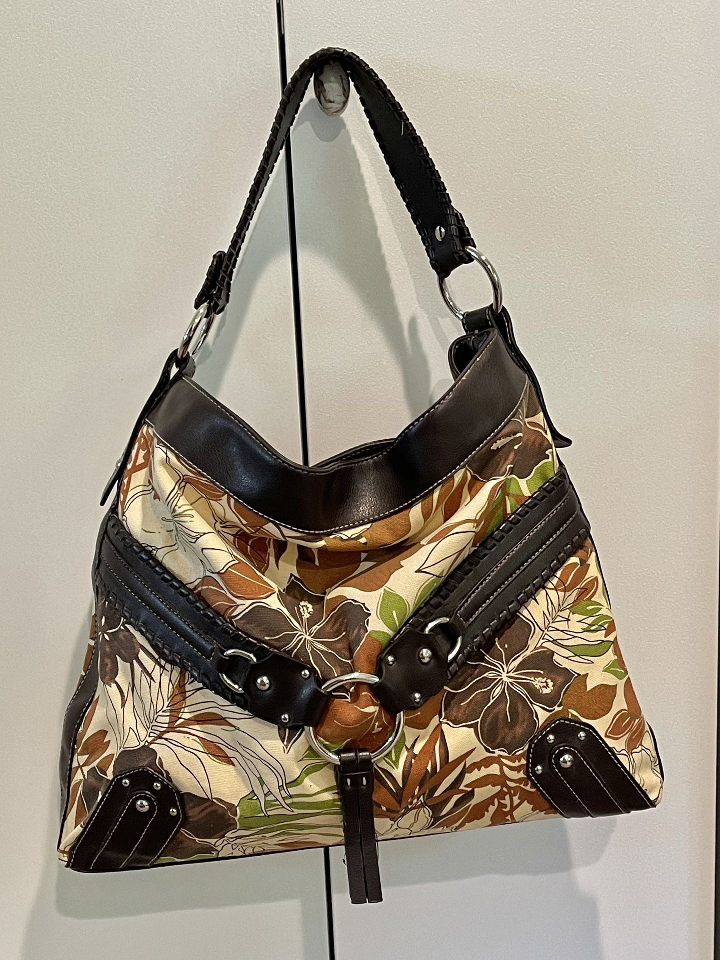 Canvas Tote Bag, Shopping Work Daily with Clasp, Zipper Pocket Inside.