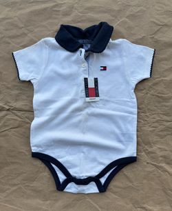 vintage new/unworn tommy hilfiger snap crotch polo, 6/12 mos