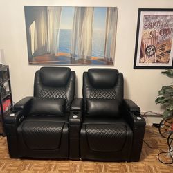 Leather Electric Recliner Loveseat