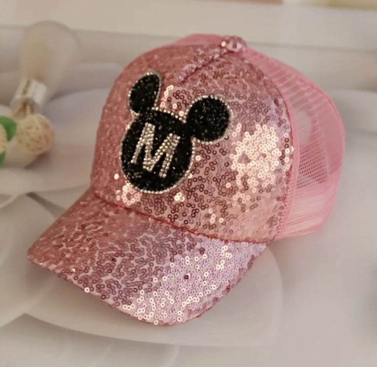 ๐ฉท Kids Pink Sequined M Adjustable Baseball Cap w Breathable Mesh Ages 3-14
