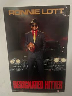 Vintage 1980s Ronnie Lott 49ers designated hitter poster