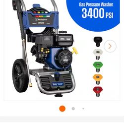3400 PSI 2.6 GPM Gas Powered Axial Cam Pump Cold Water Pressure Washer with Soap Tank and 5 Quick Connect Tips