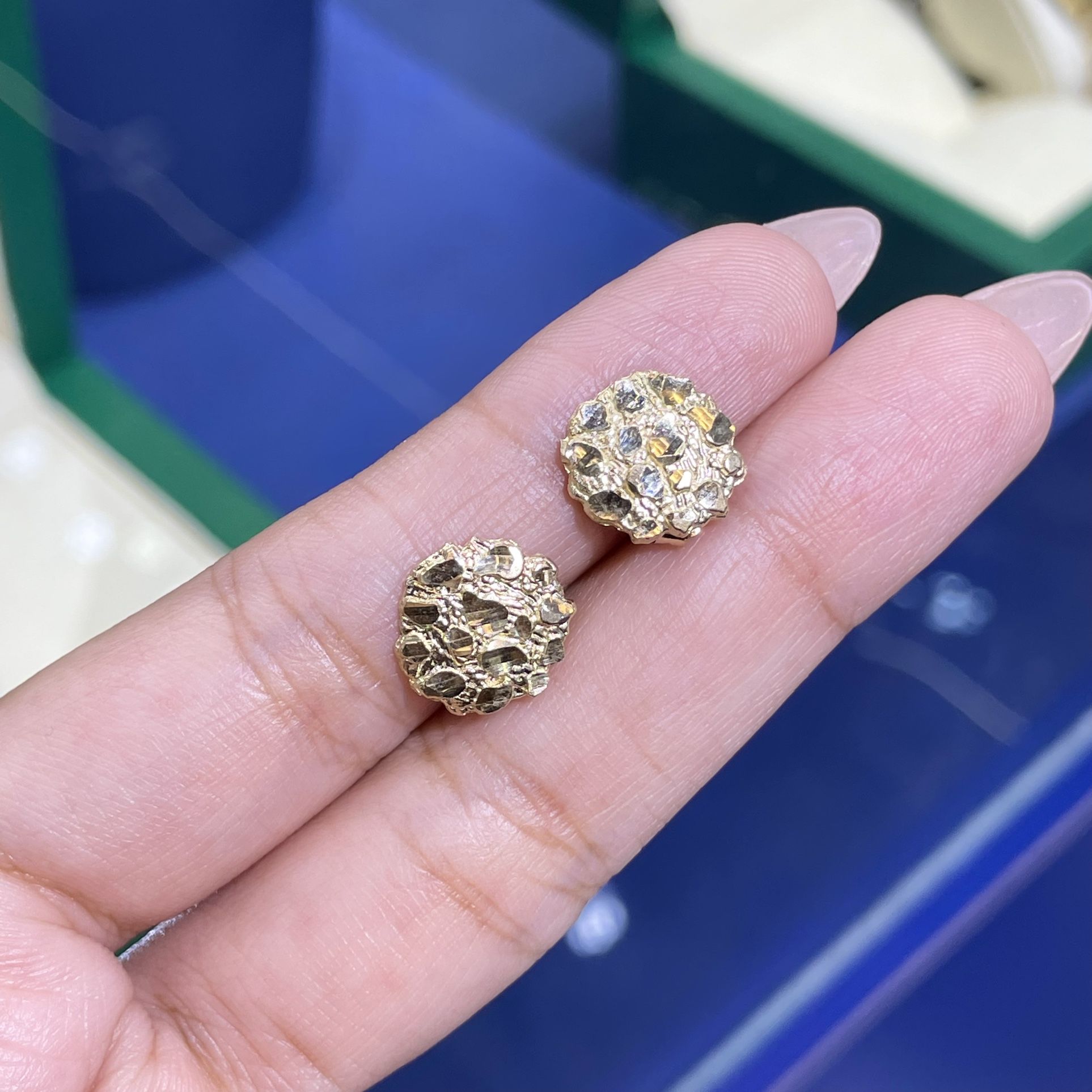Real Gold Nugget Earrings