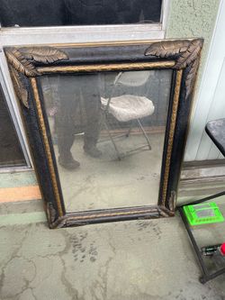 Blk + Gold color Plastic Mirror