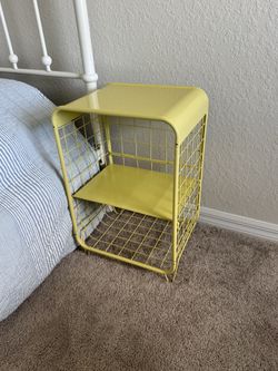 Kids metal nightstand yellow