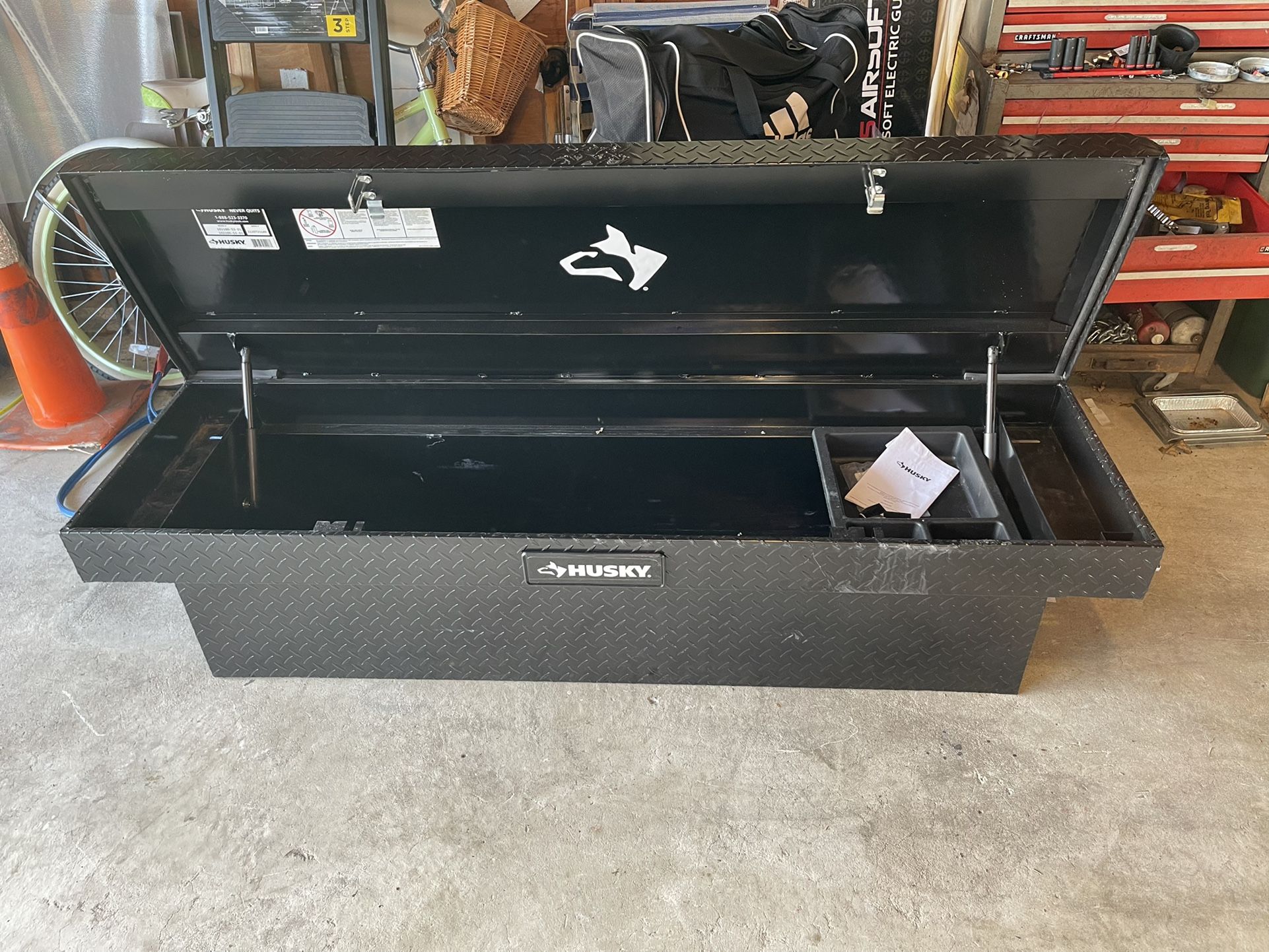 Husky 71.36 aluminum full 2024 size crossbed truck tool box