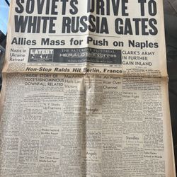 Vintage 1943 WAR EXTRA Newspaper