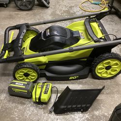 🧰🛠RYOBI 40V HP Brushless 20” PUSH Mower w/6.0Ah Battery&Charger(NO BAG)-LIGHTLY USED!-$210!🧰🛠