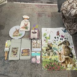 Easter bunny flour sack towels cupcake kits pillow spatula plate etc