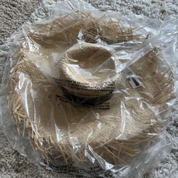 Women's Frayed Edge Wide Brim Straw Sun Hat, Natural