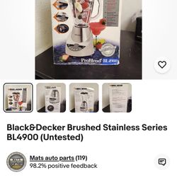 Black & Decker BL1900 5-Speed Blender with 48-Ounce Glass Jar, Brushed Stainless