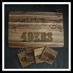 49er Laser Engraved Cutting Boards And Coaster Sets