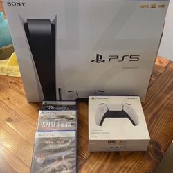 Brand New PS5 Console Disc Version 3 Game + 1 Controller Bundle 