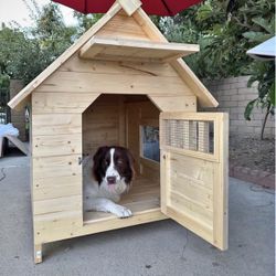 Outdoor or indoor dog house rain and sun protected
