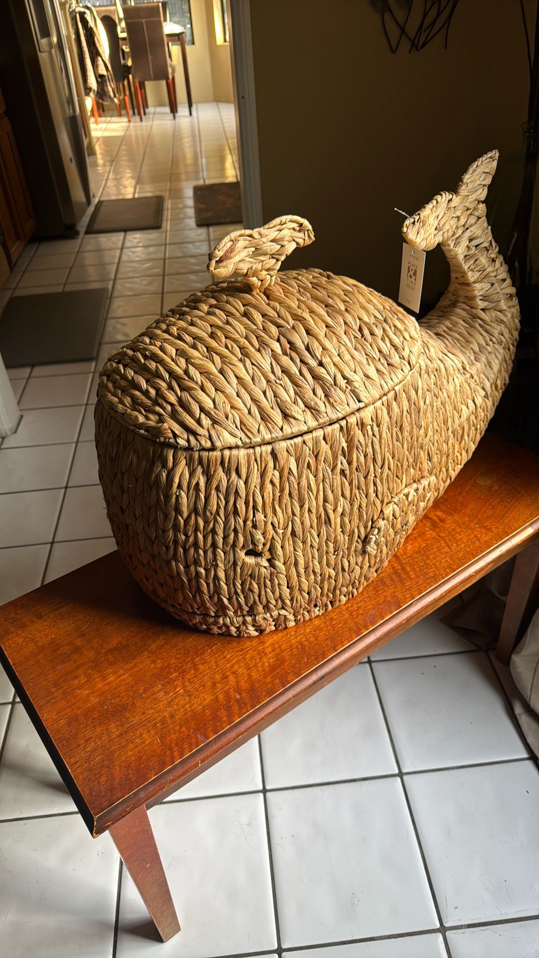 Large Wicker Whale Basket!!