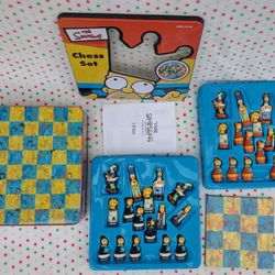 The Official Simpsons 3D Chess Set Complete Board Game Classic 2000