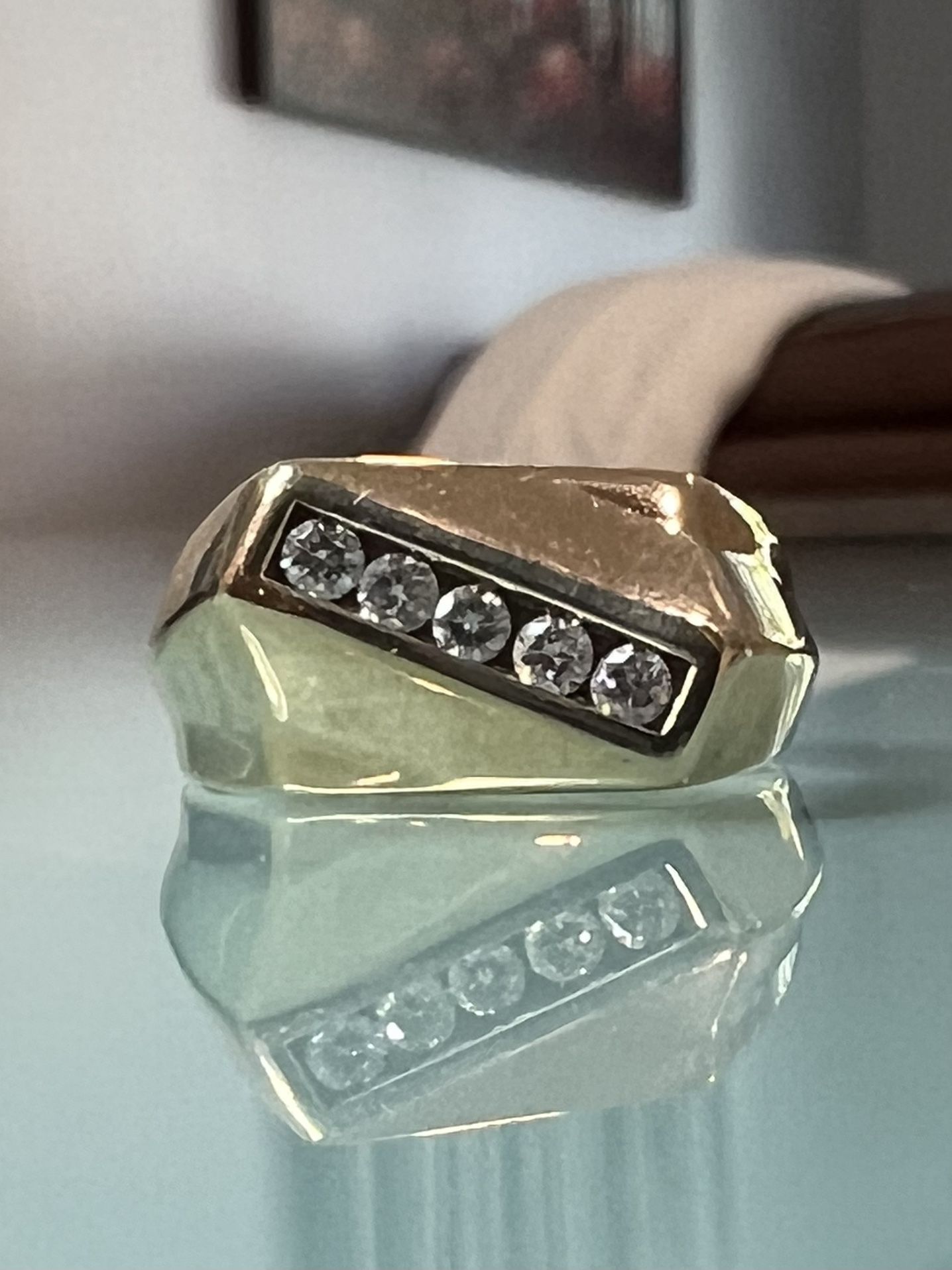 💎 Striking Men’s 14k Gold & .35ct Diamond Dress Ring