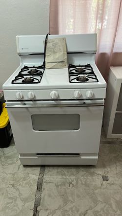 American electric gas range white