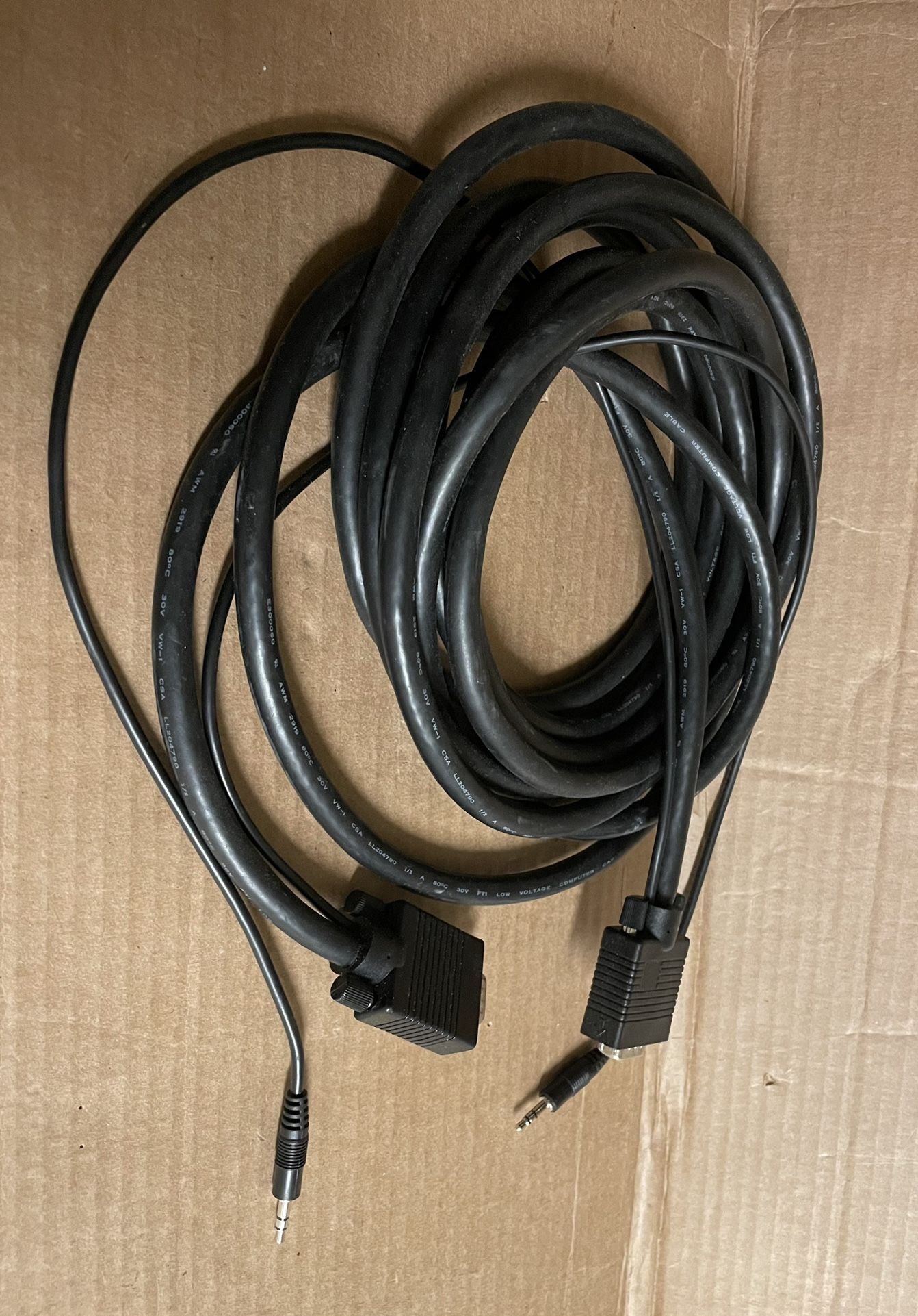 LL 204790 E300060 AWM 2919 80C 30V FTI Low Voltage Computer Cable 14Ft Long