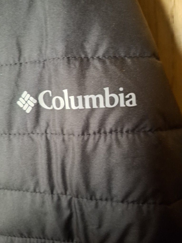Columbia Women’s Omni-Heat Hooded Long Puffer Jacket – Black – Size Large