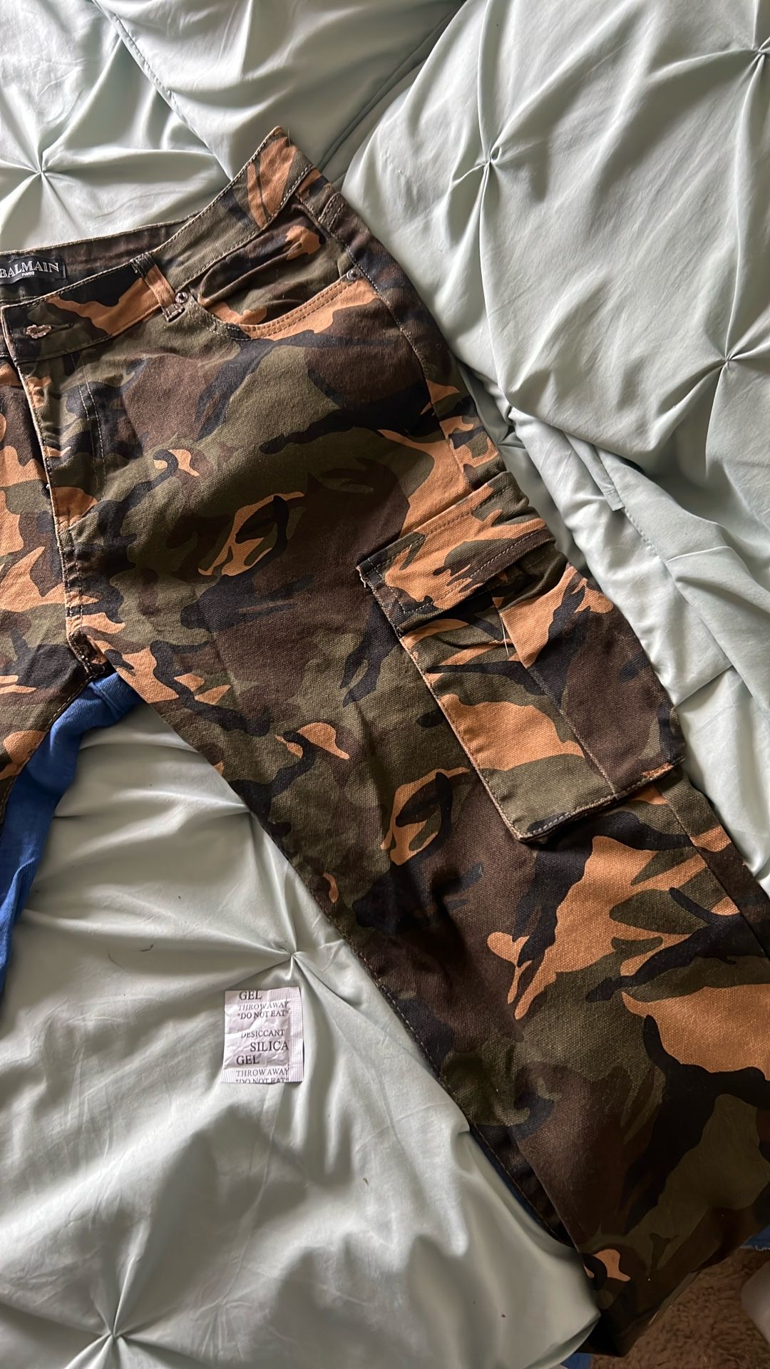 Stacked Camo Cargo Designer Jeans