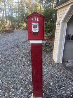 Vintage Gamewell Fire Alarm Call Box w/ Original Pedestal – Collectible – $900