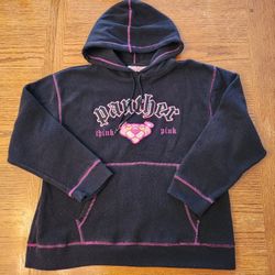 VINTAGE PINK PANTHER HOODED FLEECE SWEATSHIRT , 