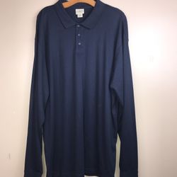 LLBean Traditional Fit Blue Long Sleeve Pullover Shirt, Size XXL Tall