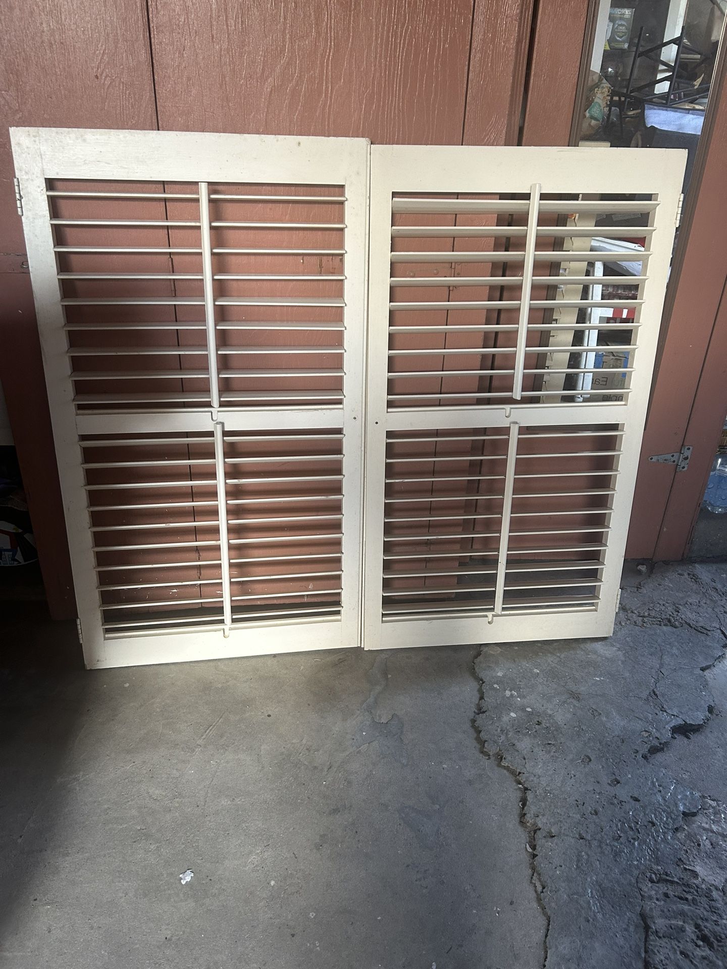 Solid wood blinds measures 53 wide and 47 high