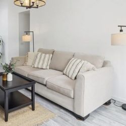 SOFA + LOVESEAT, Table & Lamps