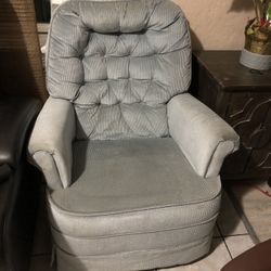 Gray Upholstered Armchair
