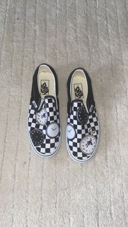 Black And White Time Clock Designed Vans
