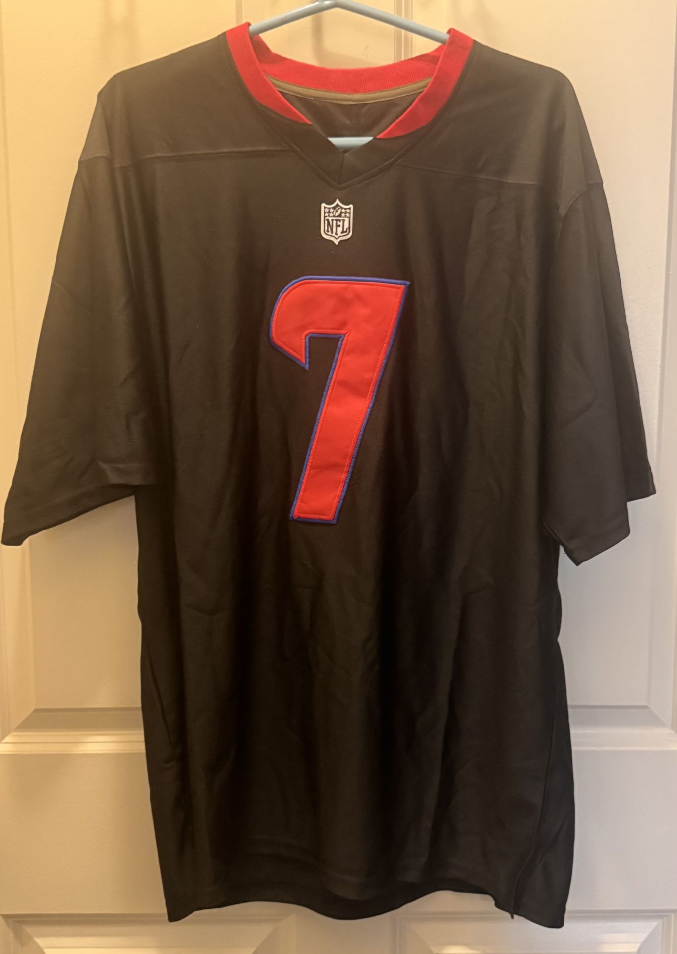 New #7 CJ STROUD TEXANS Black - Red stitched Jersey Men’s Large