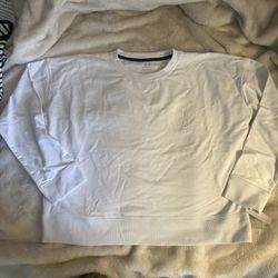 T By Talbots Over Sized Cropped French Terry Embossed Sweatshirt