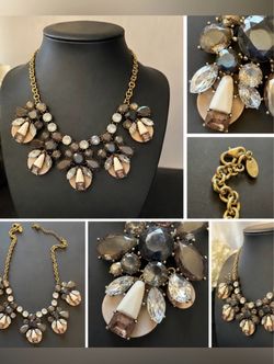 Statement Bib Necklace with Mixed Stones