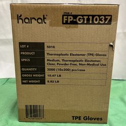 Karat TPE Medium Gloves 100Box/2000Cs 