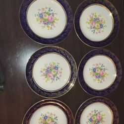 6 Century by Salem Warranted 23k Encrusted Gold Plates