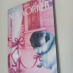 Z Gallerie Pug The New Yorker 2004 Vintage Magazine Cover Picture dog pink High Heels