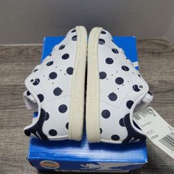Adidas Stan Smith I Toddler Shoes White Navy Polka Dot Size 5.5k
