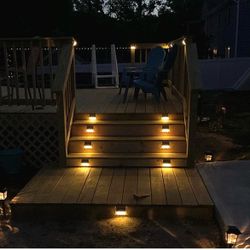 16 piece Solar Deck Lights, Bronze Finished Waterproof Led Solar Lamp for Outdoor Pathway