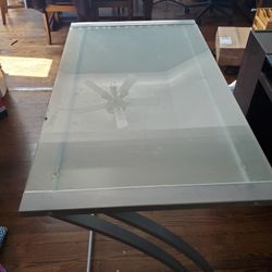 Glass Top Desk 30 " Tall
