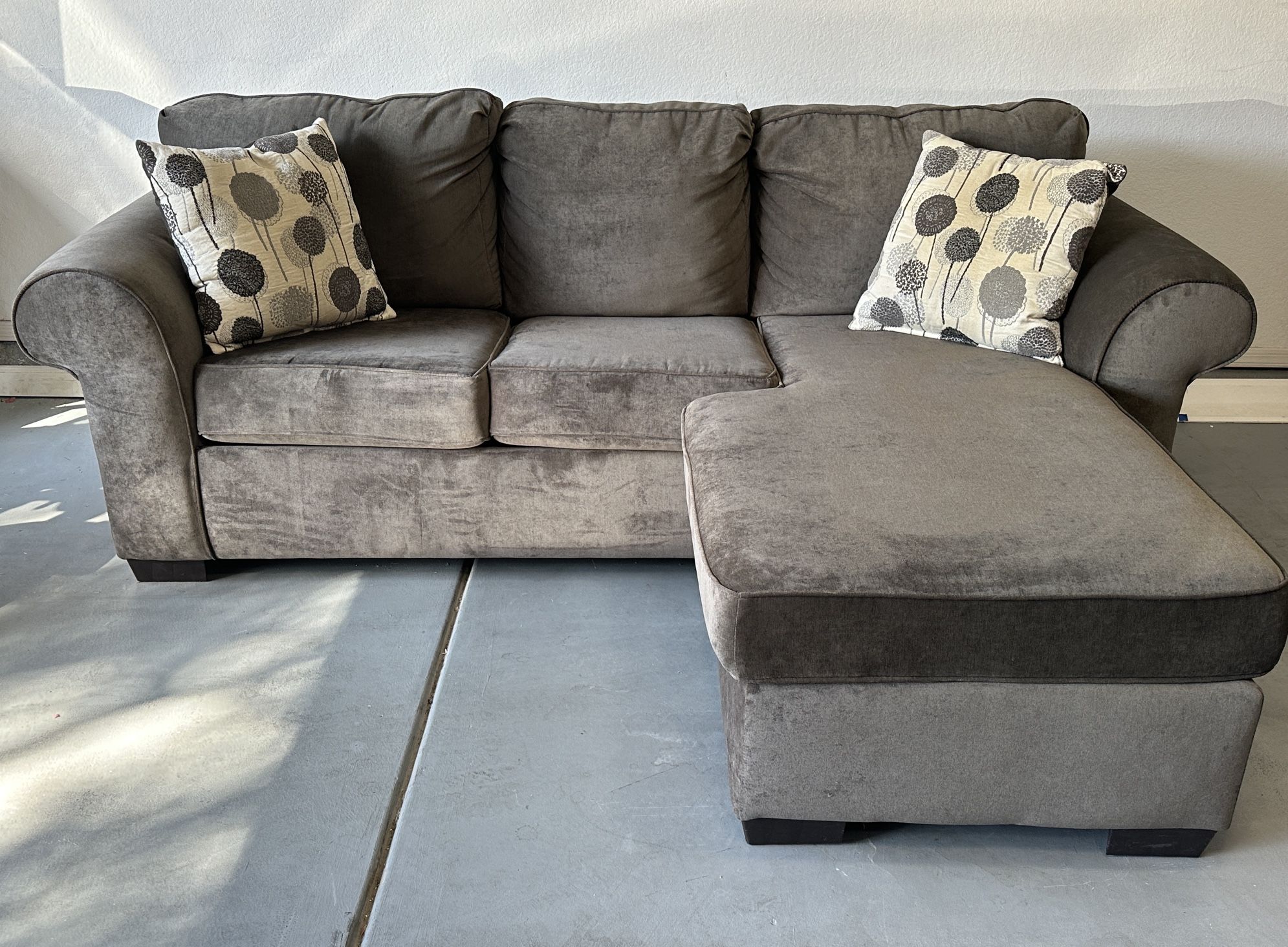 Gray Fabric Queen Sleeper Sofa and Chair Set