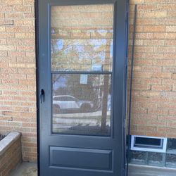 Brown Storm/Screen Door 36*80 Universal Fit with Handle