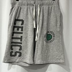 Boston Celtics Fleece Basketball Shorts NBA Ultra Game Sz S Gray Pockets
