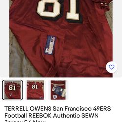 Reebok Terrell Owens San Francisco 49ers Jersey