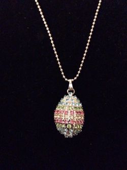Austrian Crystal Faberge egg inspired pendant