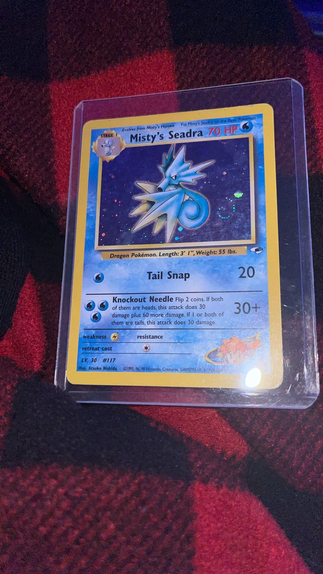 Misty's Seadra 9/132 Gym Heroes Prerelease Holo Rare SWIRL 2000 Wizard Nintendo
