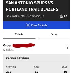 Spurs vs Blazers Tickets